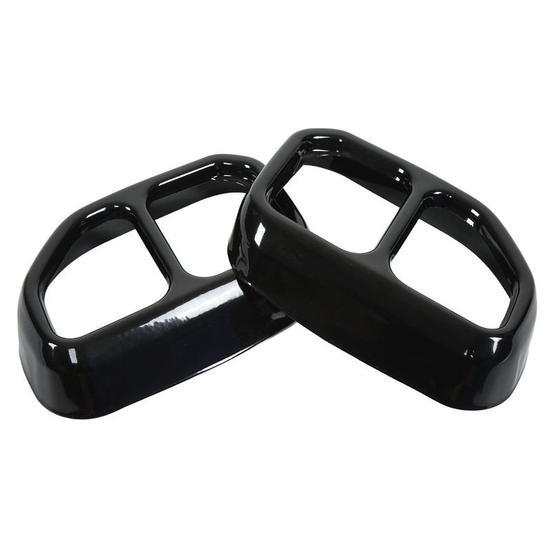2pcs Gloss Black Car Tail Exhaust Pipe Cover Trim Stainless