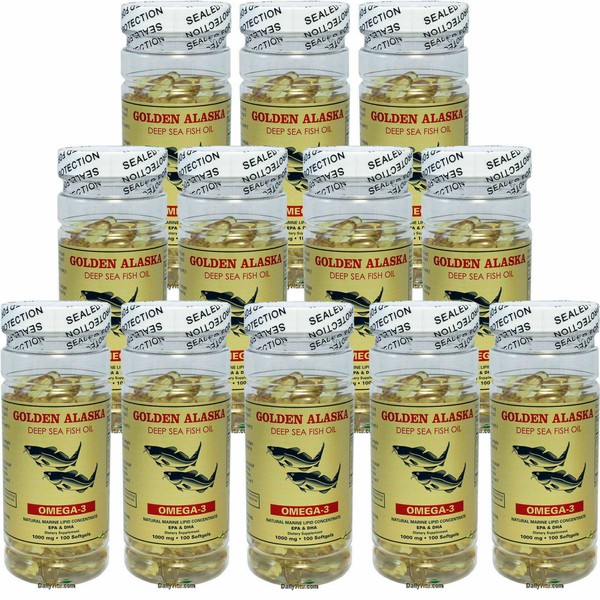 12X Organic Alaska Deep Sea Fish Oil 100ct Omega 3 DHA/EPA 1000 mg 1200 Softgels