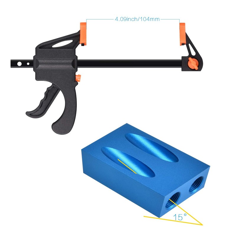 JIZZU 15 pieces angle drill guide drilling aid jig kit,