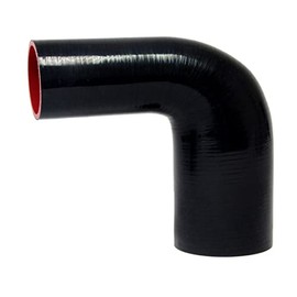 HPS 3/4" - 1-1/4" ID, Silicone 90 Degree Elbow Reducer Coupler Hose, High Temp 4-Ply Reinforced, Leg Length on Each Side: 4-1/2", 100 Psi Max. Pressure, SER-8958-BLK, Silicone, Black