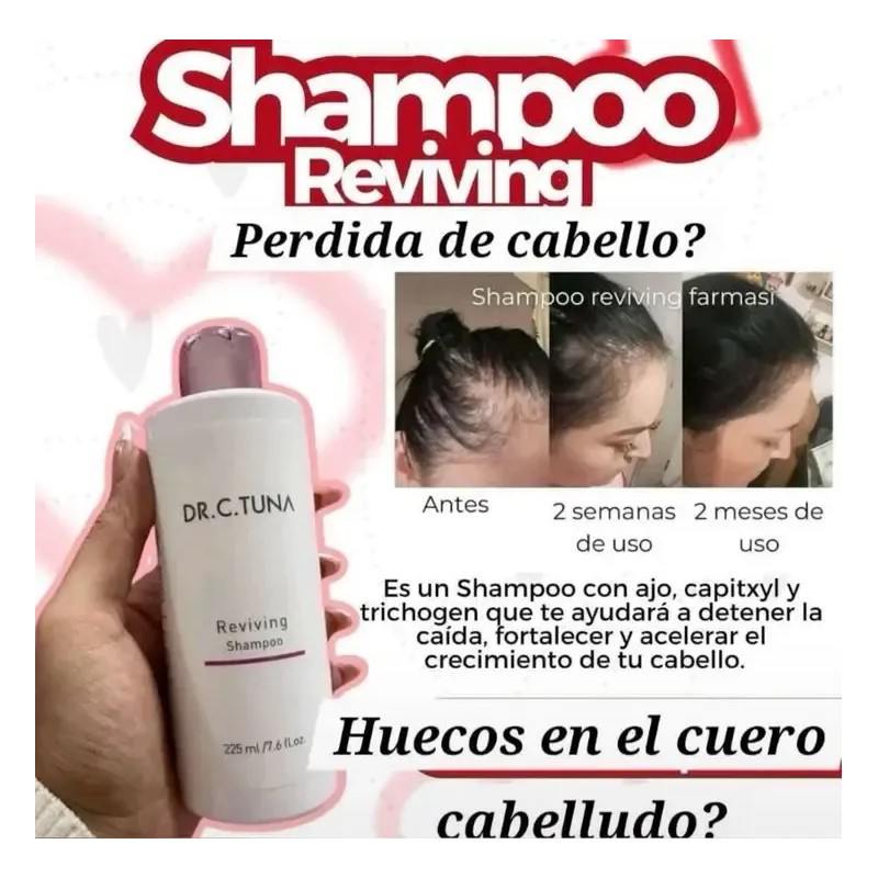 2 Shampoo Reviving Farmasi Caida De Cabello 225 Ml C/u