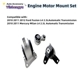 3Pcs Engine Motor Mount Kit Compatible with Fusion 2010 2011 2012/ Mercury Milan 2010 2011 L4 2.5L Automatic Transmission Replacement for A5556 A5740 3285 3216 3366