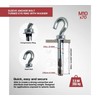 DOJA Industrial Extension Anchor Hook Screw M10-70 Pack 5 Ceiling