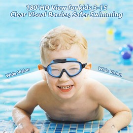 Kids Swimming Goggles, Moseem Swimming Goggles for Children and Early Teens 3-15 Years, 2-Packs Boys Girls Swim Goggles Kids, Anti-Fog Anti-UV,Clear Wide Vision,Waterproof