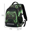 Joystick Gamepad Green Backpack 3rd 4th 5th Grade School Bookbags