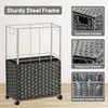 70L Slim Laundry Hamper with Lid & Wheels, Rolling Laundry