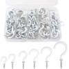 90 Pcs White Ceiling Hooks kit, 6 Sizes Vinyl Coated