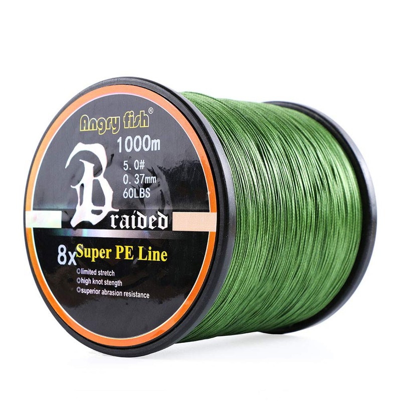 LSHEL Braided Fishing Line 8-fold 1000 m PE Super Strong