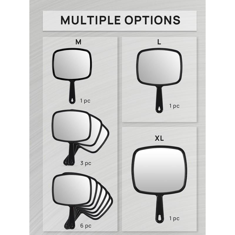 OMIRO 10.3" L x 7.4" W Hand Mirror, All Black