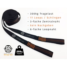 Monkey Swing Hammock Including Hanging Kit, for Outdoors, Travel, Garden, Leisure, 275 x 140 cm, Green