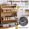 IRONCK Shoe Cabinet Storage with 2 Flip Drawers, Free Standing