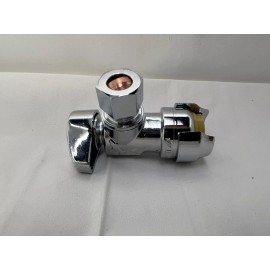 SharkBite Case of 12 SharkBite 23036 Brass Push Angle Stop Valve, 1/2 in. x 3/8 in Chrome