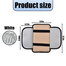 KHGUZ Car Center Console Cover, Leather Vehicle Armrest Protector with 2 Storage Bags, Automotive Interior Arm Rest Cushion Pad Accessories, Universal for SUV, Sedan, Truck (Black/White)