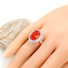 Created Orange Garnet Birthstone Rings Oval Engagement Wedding Ring Women