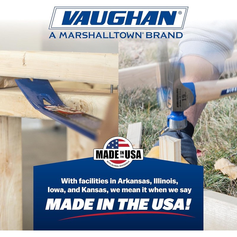 VAUGHAN Hickory Handle 999 Series Framer Hammer, 32 oz Smooth