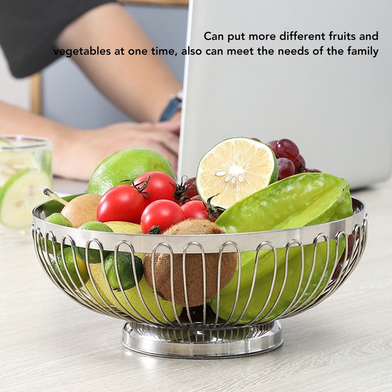 Stainless Steel Fruit Basket Multipurpose Decorative Mirror Polished Large Capacity