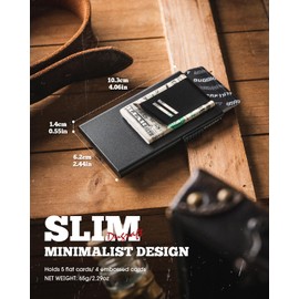 DUGRAFT Card Holder Wallets for Men UK with Money Clip, Slim Metal Minimalist RFID Wallet, Small Faraday Credit Card Wallet RFID Blocking Pop Up Shield Wallet, Gifts for Men, Fathers, Boyfriends