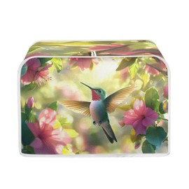 ZFRXIGN Flower Hummingbird Toaster Cover 2 Slice Small Appliance Covers Kitchen Microwave Oven Dust Cover Case Protector Toaster Covers Decorative Spring Floral Birds Green