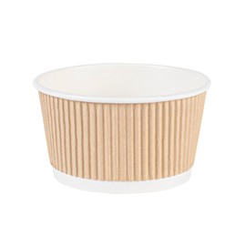 Restaurantware Paper Soup Containers, 12 Ounce Pack of 25 Round Ripple Wall Disposable Soup Bowls, Paper Containers To Go for Hot and Cold Foods, Broth, Stews, Ice Creams