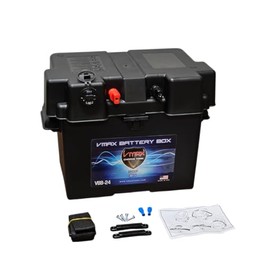 VMAX Group 24 Smart Battery Box Power Center, LED Display, USB-C + USB Ports, Fits G24 LiFePO4 AGM GEL Batteries for Trolling Motor, Backup