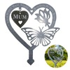 Garden Memorial Plaque Heart Shaped Butterfly Ornament Mom Graveside Memorial