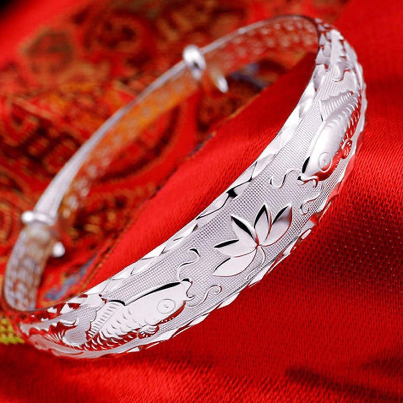 Dainty Silver Bracelets for Women, 925 Sterling Silver Bangle Bracelets