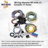 Niyako Universal 21 Circuit Wiring Harness Kit, Extra Long Wire