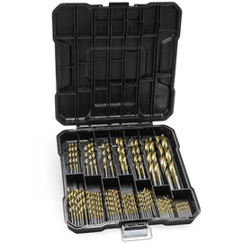 99 Piece Titanium Drill Bit Set: Drill Bit Set with Spiral Drill Metal Drill Bit Set Professional Drill Set from 1.5 mm to 10 mm - Titanium Drill Bit for Wood Cast Aluminium Alloy Plastic