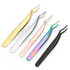 1pc Stainless Steel False Eyelash Aids False Eyelash Tweezers Eyelash Curler Beauty Tools Makeup Compact Cosmetic Multicolor Set