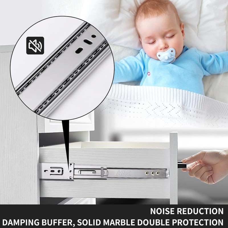 12 inch Soft Self Close Drawer Slides 6 Pairs (12pcs)