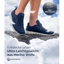 Giesswein Merino Runners, men's wool trainers (6810 49301/022) - black, size: 42 EU