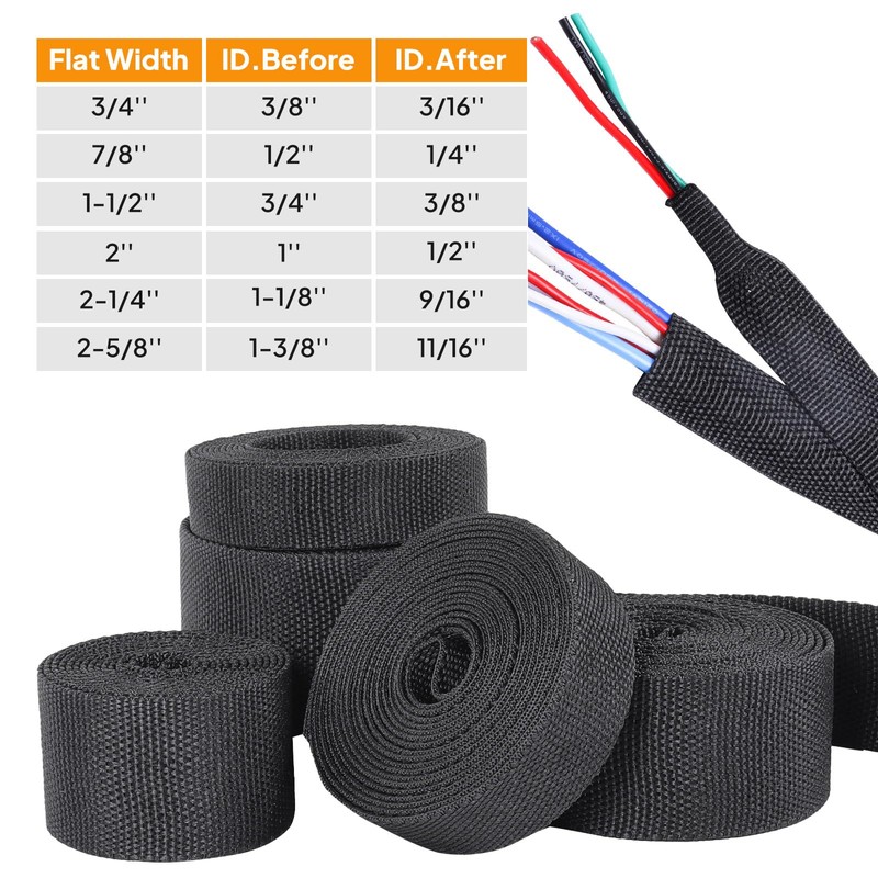 SUNNAREPOON 2-1/4'' Hydraulic Hose Protector Sleeve Hose Sheathing Wrap Cover