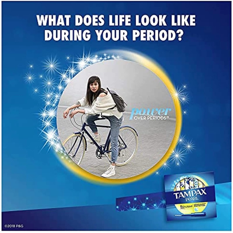 Tampax Pearl Plastic, Antigravity LeakGuard Braid, Regular Absorbency Unscented