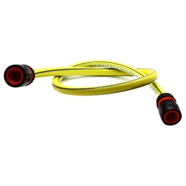 Garden Hose Pipe, Outdoor Tap to Reel Connection Set, Anti-Kink Reinforced 4 Layer Non-Toxic 1/2" Hose (Yellow, 1.5 m / 4.92 ft + 2 Quick Connectors)