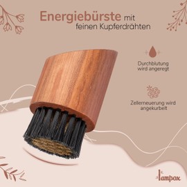 lampox Vegan Face Brush with Fine Copper Wires, Copper Brush, Monastery Brush, Massage Brush, Copper Face Brush