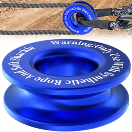 Winch Snatch Recovery Ring, Heavy Duty 45000 Lbs Break Strength Snatch Block Ring, Towing Rcovery Snatch for Soft Shackle and Synthetic Rope, Compatible with ATV UTV SUV Truck Off-Road Vehicle (Blue)