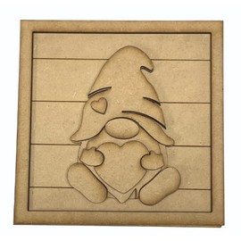 Valentine Gnome DIY Kit, 5x5 Inch Square Frame, Craft Party Kit, Kids Craft Kit