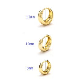 Zestjewel 3 Pairs Gold Hoop Earrings Set for Women Chunky Gold Hoop Earrings 14K Gold Filled Hypoallergenic Small Huggie
