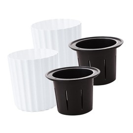 CAXUSD 2Pcs Self Watering Flower Pots Durable Plastic Planters for Indoor and Outdoor Use Modern Design for Home Office and Garden Decor