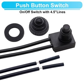 Taiss KP-107 12 V Switch Waterproof Self-Locking Push Button Switch On/Off SPST Mini Switch for Motorcycle, Car, RV Pack of 2