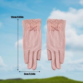 Tidyworm Women's UV Protection Gloves, Fingerless, Anti-slip, Smartphone Compatible, Short Gloves, UV Protection, Sunscreen, Thin, Summer Gloves, For Driving, Bicycle, Commuting, C Pink