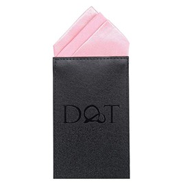DQT Mens Plain Satin Pre-Folded One Peak Pocket Square Handkerchief - Baby Pink