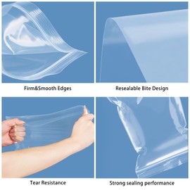 Ziplock Bags 24 x 35 cm, Pack of 50 Lockable Plastic Bags, Large Resealable Plastic Bags, Thickening Durable, Applicable Craft Supplies, Clothes Storage