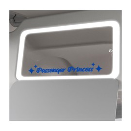 FSTURIOS 5 PCS Passenger Princess Stickers, Funny Car Decor Cute Passenger Princess Vanity Mirror Decal, Reflective Rearview Mirror Lettter Decals for Auto Window Makeup (Blue)