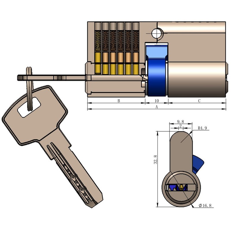 Lock Cylinder Profile Cylinder Door Cylinder for DIN Mortice Locks