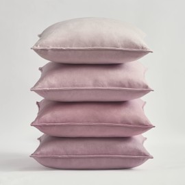 Topfinel Cushion Cover 17.7 x 17.7 inches (45 x 45 cm), Set of 4, Gradation, Stylish, Nordic, Velvet, Washable, Solid, Pink
