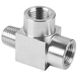 Stainless Steel 304 Street Tee 3/8" NPT Female x 3/8" NPT Male, T-fitting 3-way Pipe Connector Fitting 1pc