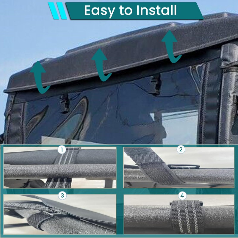 QYMOTO Hisun 400 UTV Rear Windshield,Windbreak Soft Cab Enclosure for