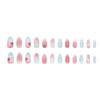 24Pcs Gradient Press On Nails Medium Almond Fake Nails 3D