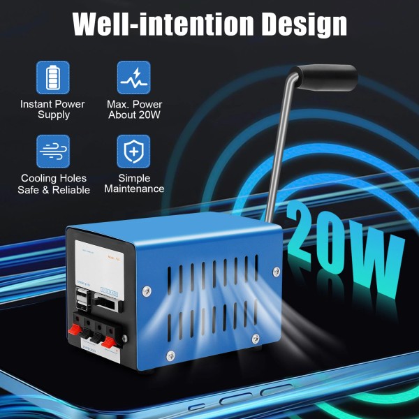 USB Hand Crank Emergency Power Phone Charger Manual DIY Charging